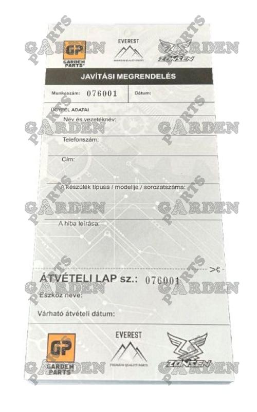 SERVISNA KARTICA ZA POPRAVAK HU 100 kom
